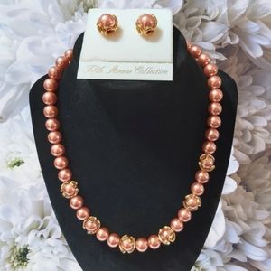 Fifth Avenue Collection Butler Now Boarding Pearl Necklace & Earrings Set